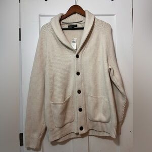 Banana Republic Cream Cardigan with Shawl Collar XL NWT